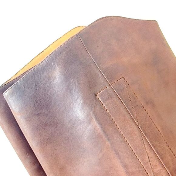 Acne Studios Pistol Brown Burnished Tall Leather Boots Size 37 US 7 - Picture 6 of 12